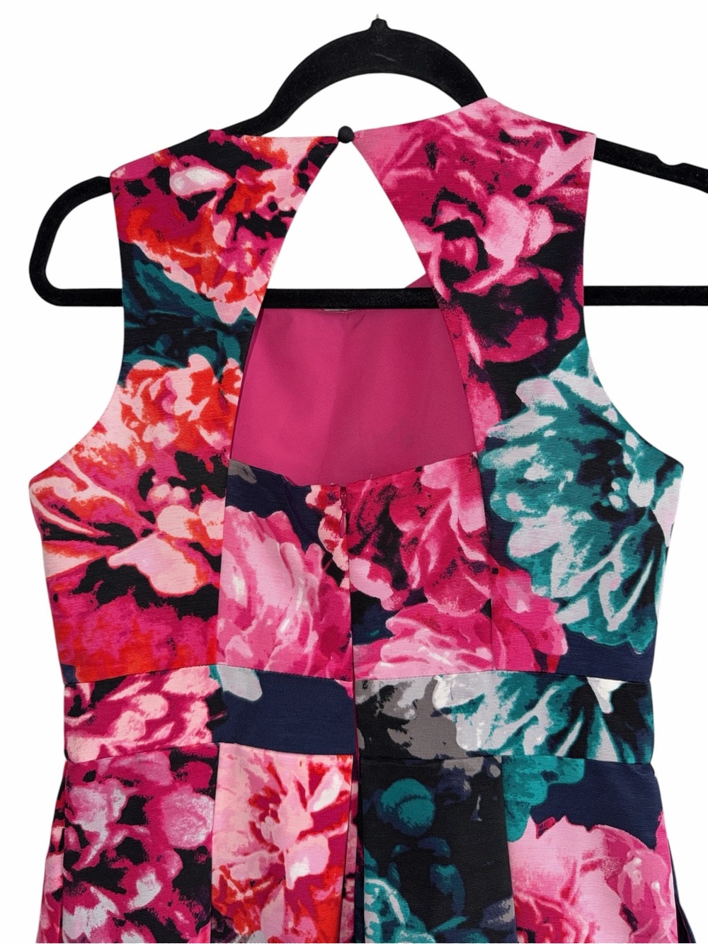 Eliza J Navy Sleeveless Floral Cut-out Back Fit-and-Flare Dress size 6P NWT - Picture 4 of 9